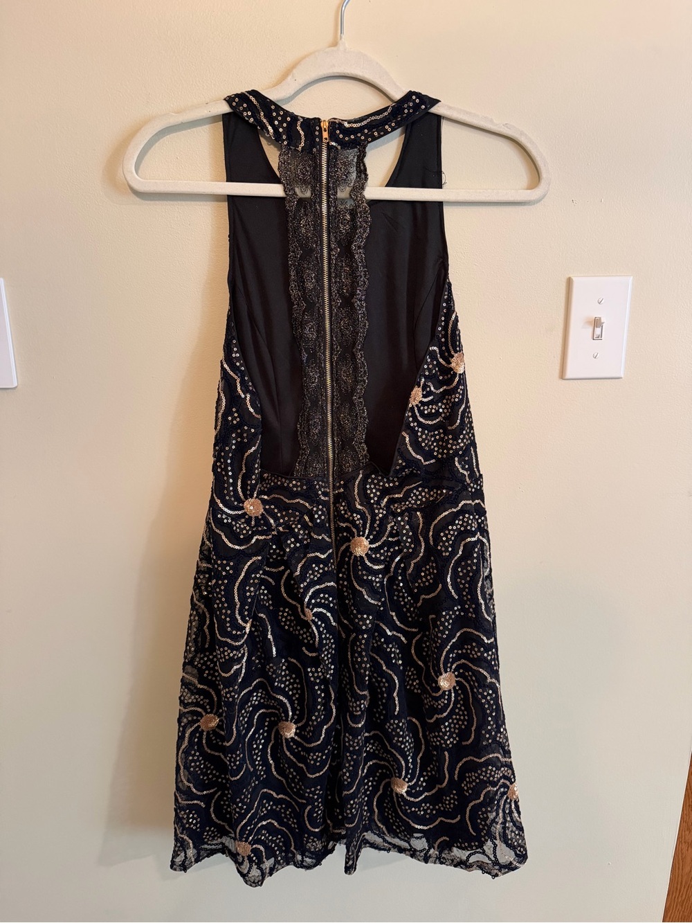 Soieblu Navy Dress with Gold Embellishment - Picture 2 of 3